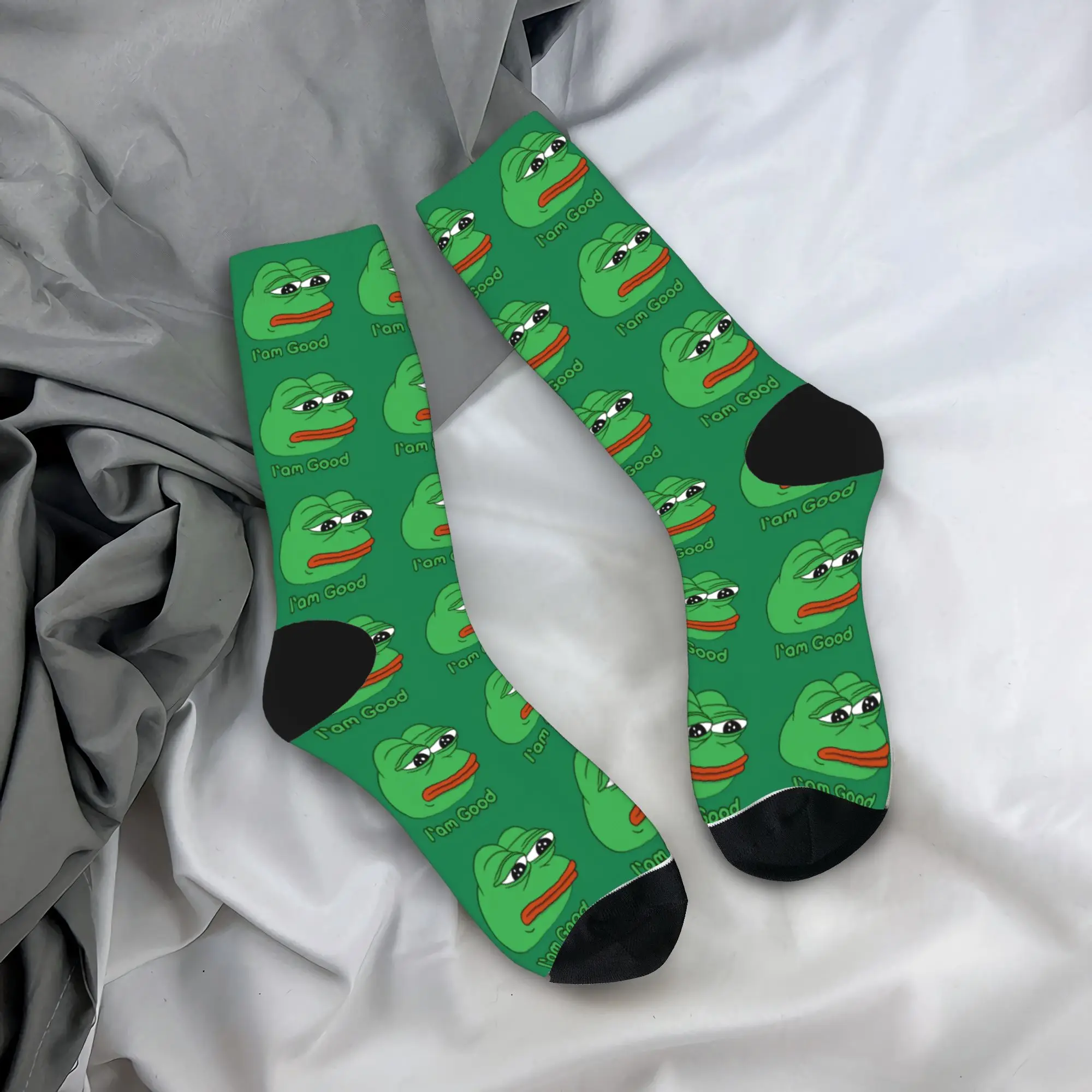 

Pepe the Frog Socks Graphic Stockings Non Slip Couple Socks Soft Autumn Kawaii Running Socks