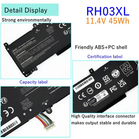 RH03XL HSTNN-IB9P TPN-DB0B HSTNN-Q31C Laptop Battery for HP ProBook 430 440 445 450 630 640 650 G8 Zhan 66 Pro A 14 G4 Series