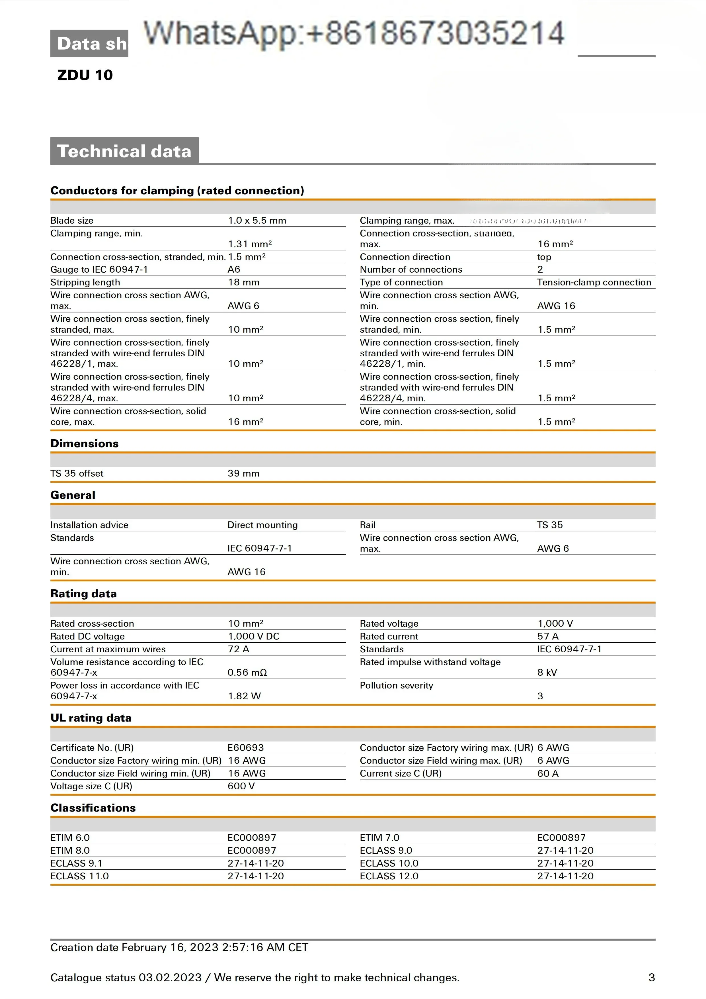 25 Pcs Zdu 10 1746750000 Aansluitblok