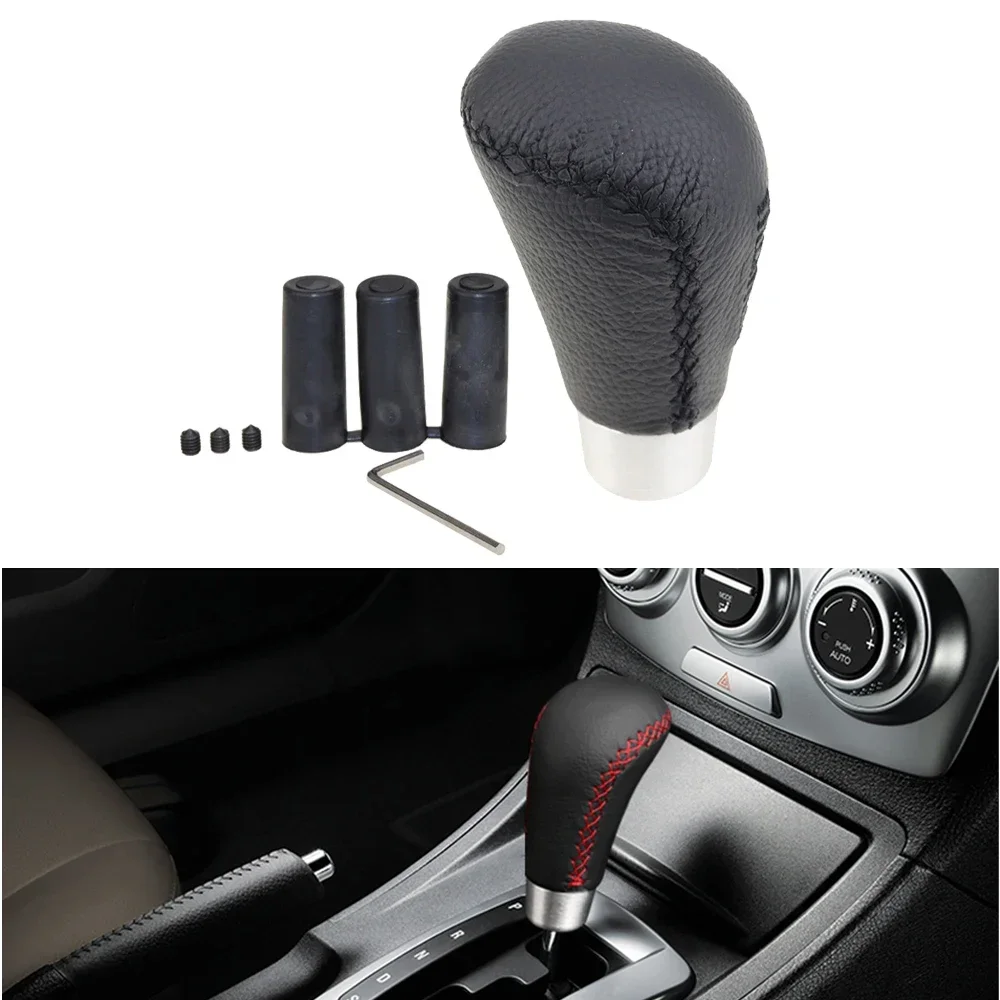 Universal Black Red Leather Car Manual Automatic Transmission Gear Shift Knob Shifter Lever For Acura Volkswagen Infiniti Volvo