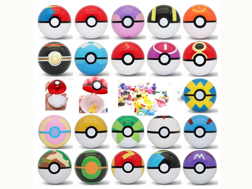 

21/pcs Pokemon Pokeball Action & Toy Figures 7cm balls +21pcs Free Random Mini Figures Inside Anime Action & Toy for Children