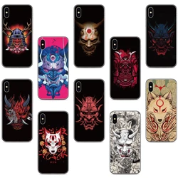 Samurai Oni Mask Back Cover For Sony Xperia 1 5 10 II III IV V 2023 XZ5 XZ4 XZ3 XZ2 XA2 Plus XA3 Ultra L4 L3 L2 E5 Z5 Phone Case