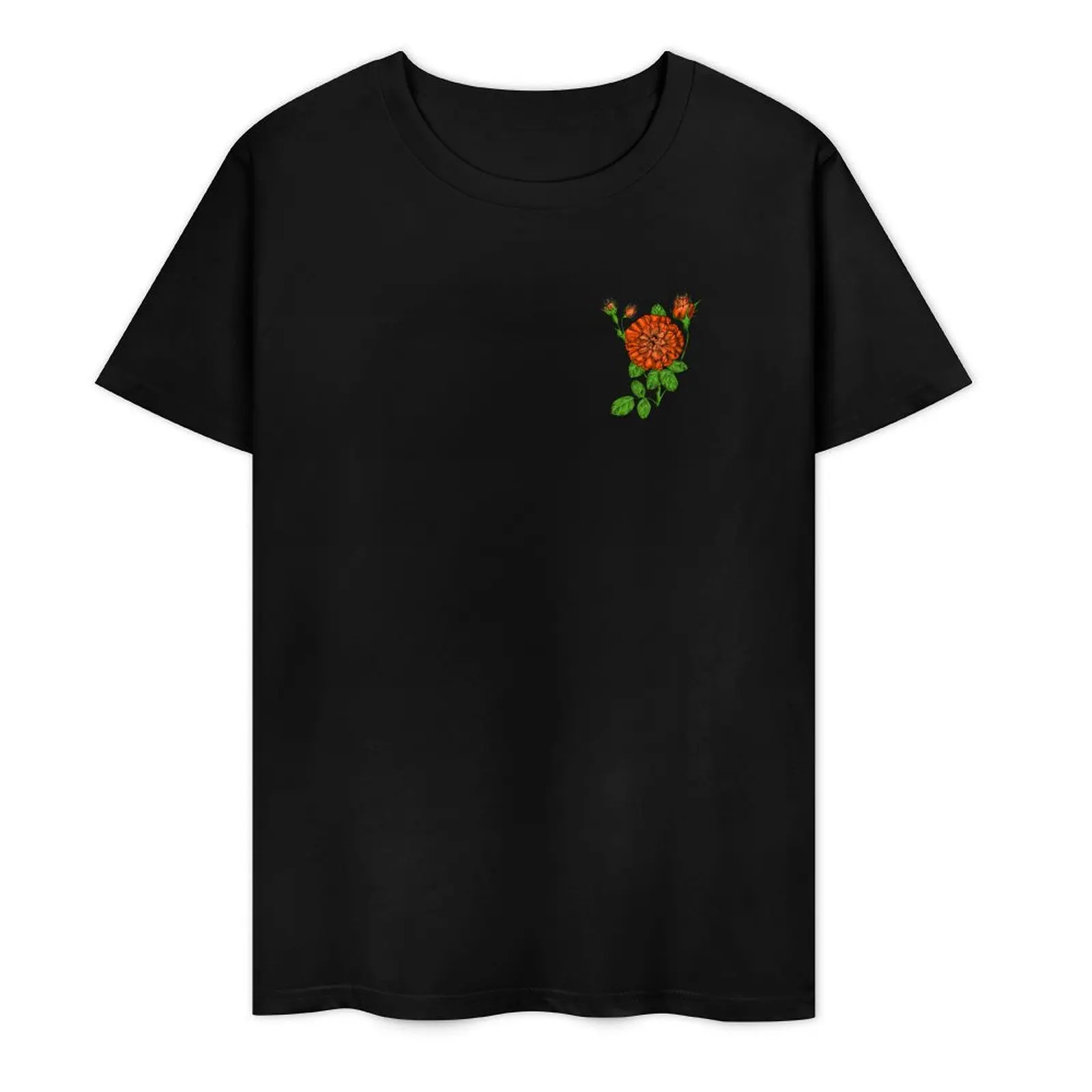 Orange Rosette Rose Bloom Very Full 40+ Petals In 3+ Rows T-Shirt for a boy kawaii clothes blue archive Men's t-shirt