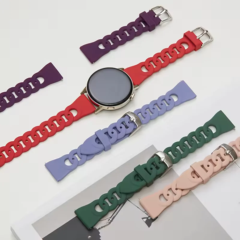 Ремешок 20 мм для Samsung Galaxy watch 7 FE 6 4 classic/5 Pro/Active 2/3/Gear S3/amazfit bip 6/5 22 мм Huawei watch GT 2/3 Pro Band