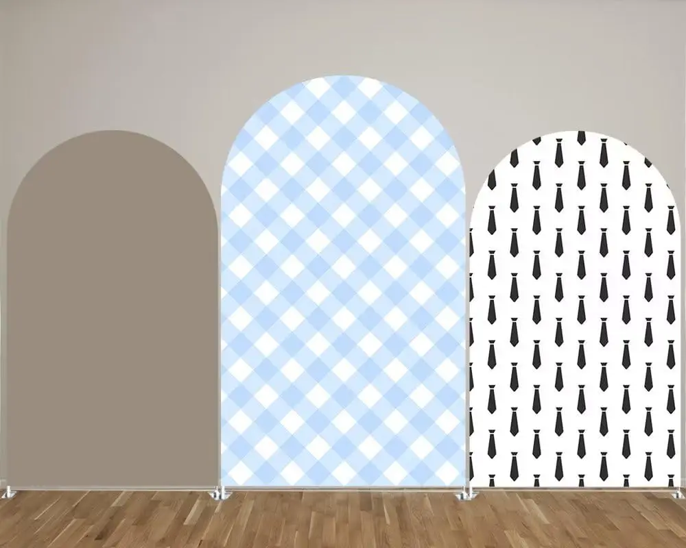 Сине-белые изогнутые тканевые фоновые Чехлы в клетку для оформления детского дня рождения