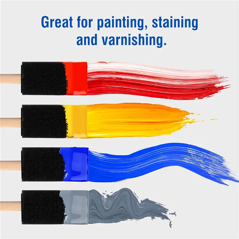 

ABWP-240 шт. Кисти для рисования из пеноматериала, 1-дюймовая пенопластовая кисть с деревянной ручкой, объемные губчатые кисти для рисования, художественные кисти из пенопласта