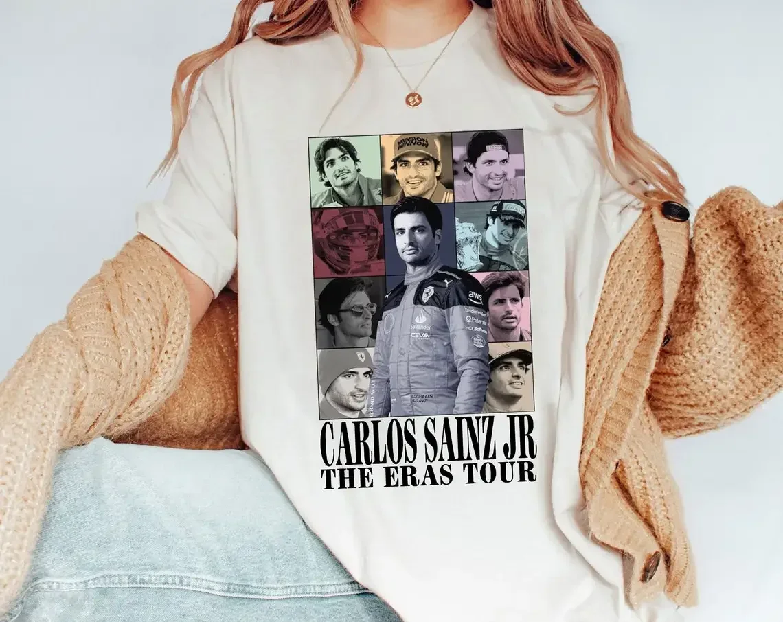 

Винтажная рубашка Carlos Sainz The Eras Tour, ретро толстовка Carlos Sainz, наряд водителя, футболка One Racing Driver, новая модель 2025 года