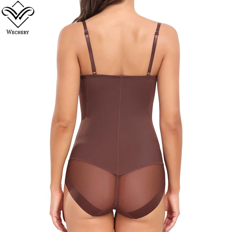 Women\'s Underwear Female Body Tightening Waist Trainer Abdomen Control Lingerie Brown Body Shaper Bodysuit 3XL