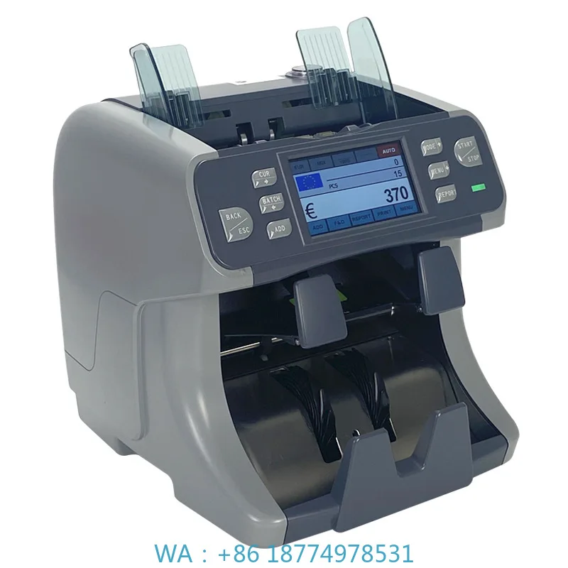 Machine Touch Panel TFT Display 2 Pockets Value Counter with Note DiscriminatorHigh Precision Money Counting