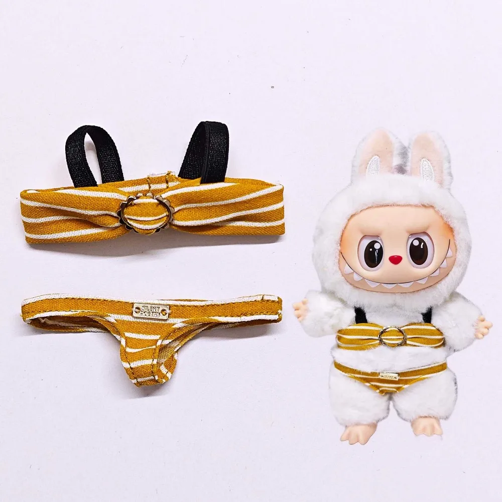 ل 15/17 سنتيمتر Labubu الملابس الزي مثير مجموعة البكيني دمية ملابس السباحة الصيف ملابس السباحة الجلوس حفلة تغيير فستان لعبة لتقوم بها بنفسك دمى هدايا