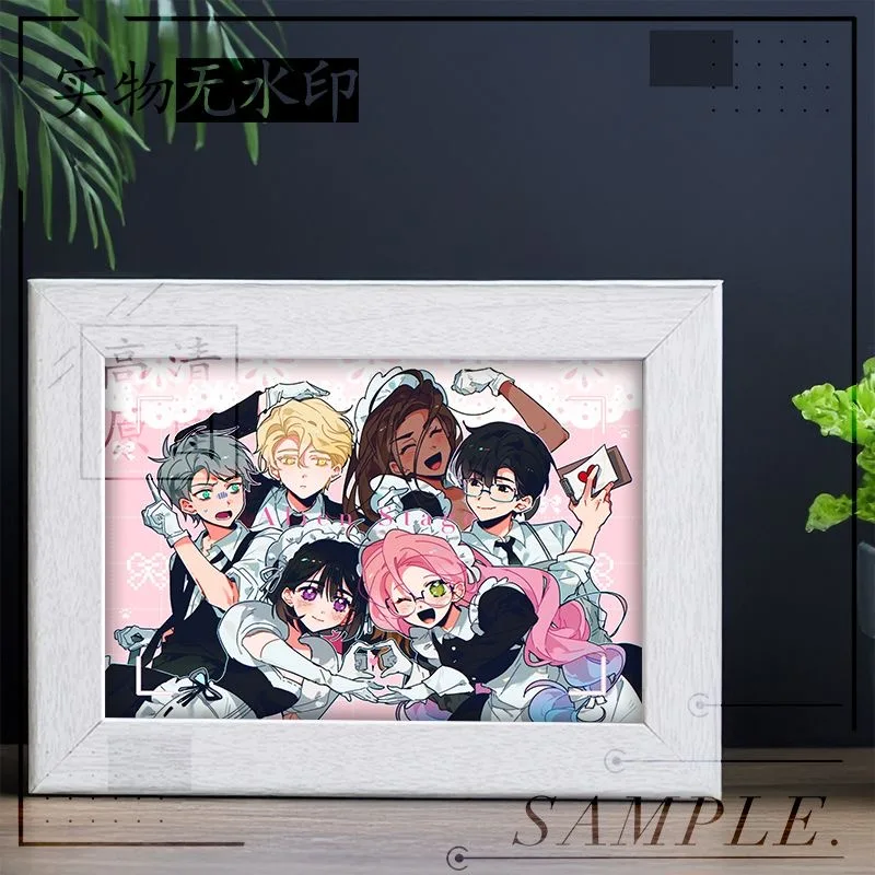 Escenario de forma especial como el marco de fotos circundante, mesa, nuevo nicho chino, dormitorio, cama, decoración de animación cuadrada, regalo