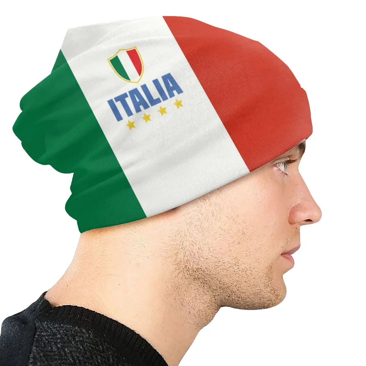 Custom Flag Of Italy Skullies Beanies Caps Streetwear Winter Warm Women Men Knit Hat Adult Unisex Italian Patriotic Bonnet Hats