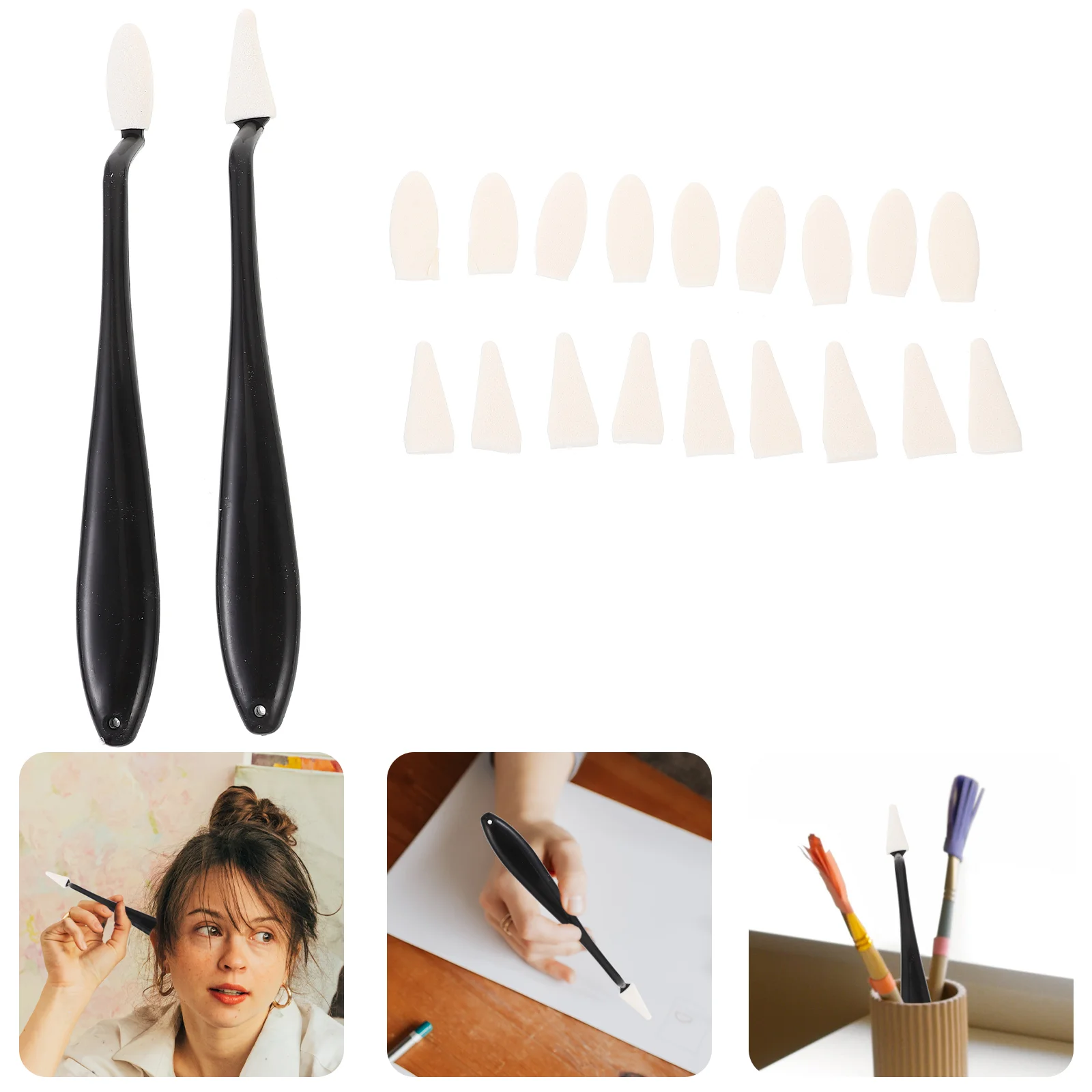 Sketch Eraser Students Accessories Blending Stumps Dedicated Portable Wiper Wiping Tool Cotton Smudge Rub Blooming Heads