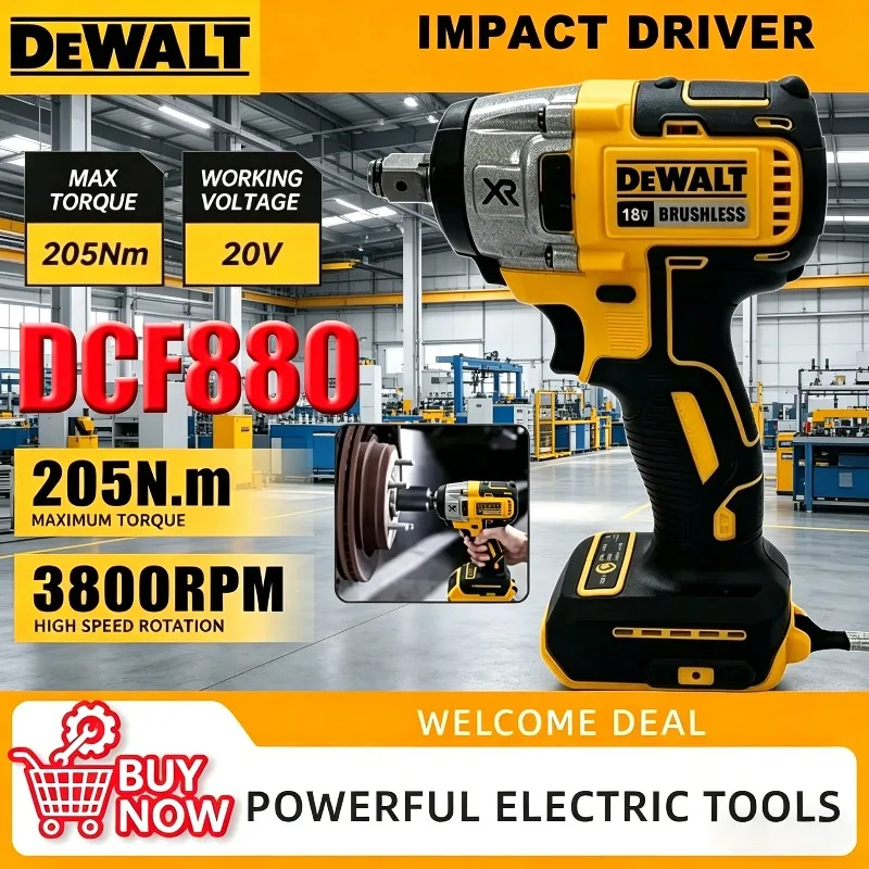 

Аккумуляторный ударный гайковерт DEWALT DCF880, 203 Нм, 1/2 дюйма, съемный привод, высокоскоростной, мощный, для авторемонта и демонтажа, 20В