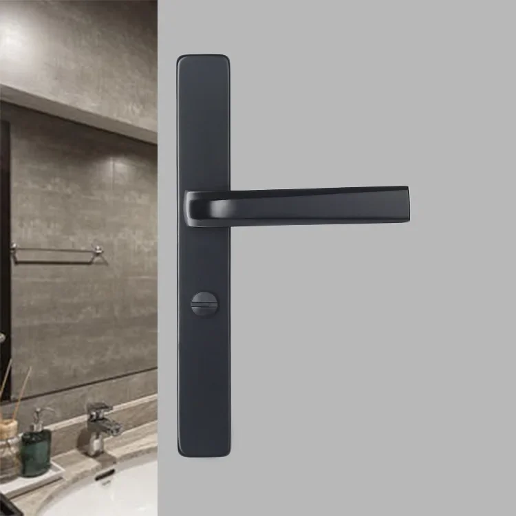 Black Very Narrow Door Frame Balcony Bathroom Bathroom Door Lock Kitchen Toilet Toilet Single Tongue Handle Keyless  Door Locks