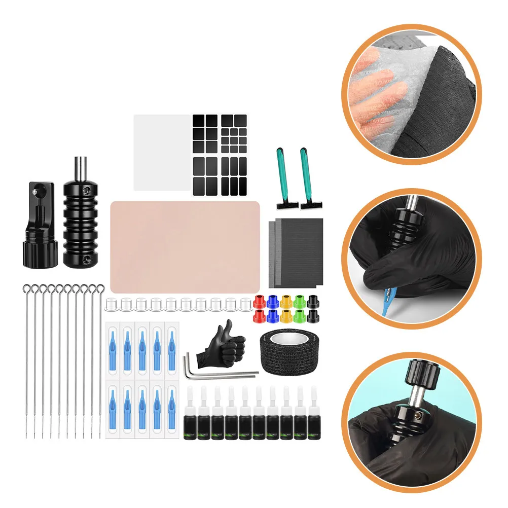 

Набор для практики татуировок: профессиональный многофункциональный держатель для ручек с иглами для тату, для начинающих, инструменты для самостоятельного татуирования тела