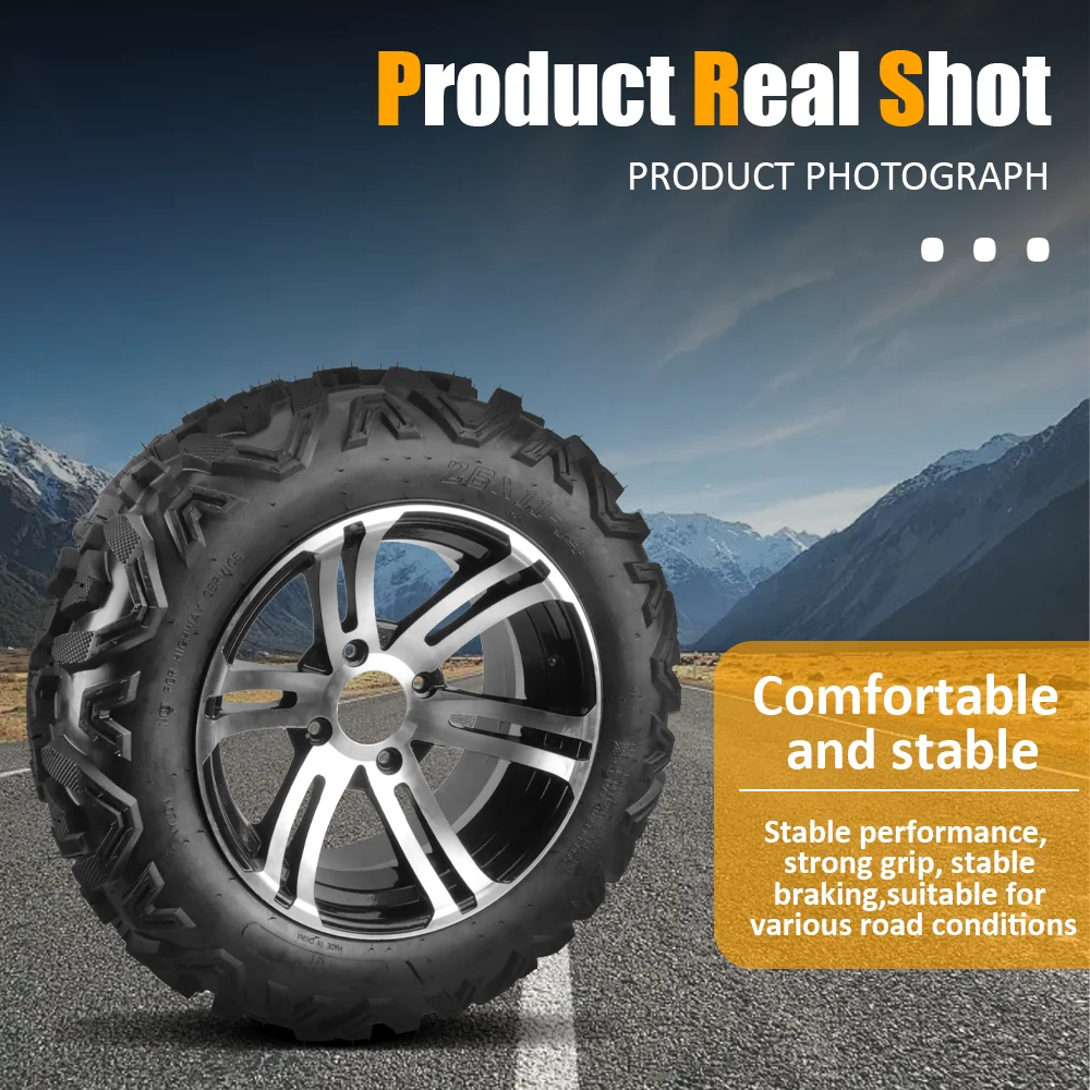

14-дюймовые внедорожные колеса 26X9-14 26X11-14 6PR Бескамерные шины со ступицей из алюминиевого сплава для больших деталей квадроциклов UTV Buggy Quad Bike