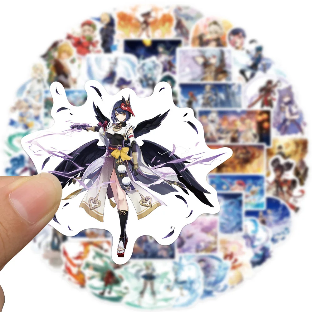 10/30/50/100pcs Game Genshin Impact Anime Stickers for Laptop Skateboard Phone  Water Bottle Waterproof Kids Sticker Decals Pack