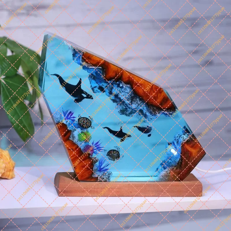 Light-Up Orca and Turtle Resin Figurine, Illuminated Home Decor & Birthday Gift Ornament