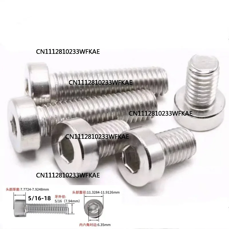 50 pcs 2 #-56 4 #-40 6 #-32 8 #-32 10 #- 241/4-205/16-18 stainless steel 304 hexagonal cylindrical head smooth screw