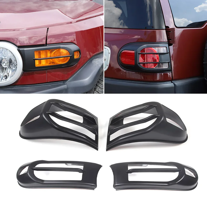 ABS matt black/gloss Silver Front Fog light cover tail light cover For Toyota FJ Cruiser 2007-2023 Car Accessories