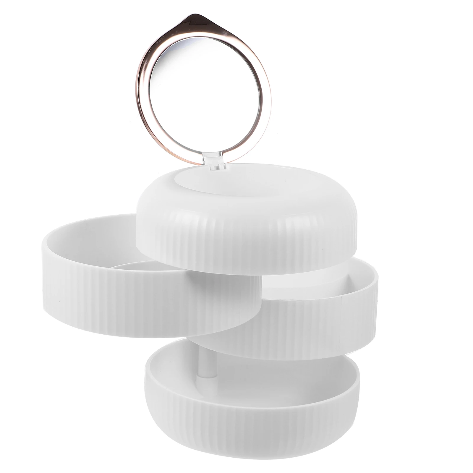 

Multi Layer Rotatable Jewelry Storage Box Necklace Earrings Platinum ganizer Display Vanity Case Household Furniture
