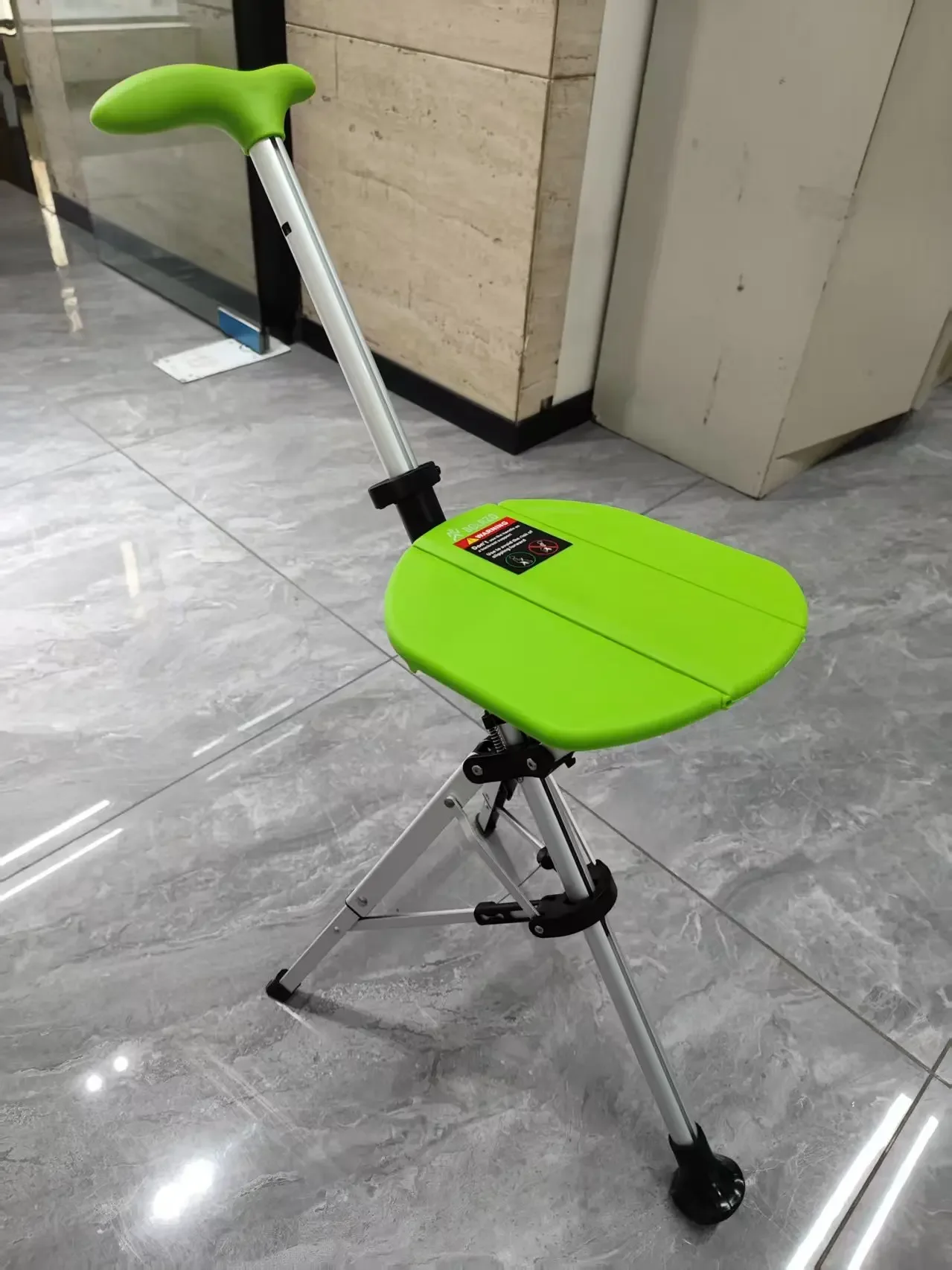New High Quality Aluminum Alloy Foldable Walking Cane Stick With Seat Adjustable Elderly Crutch Chair With Stool