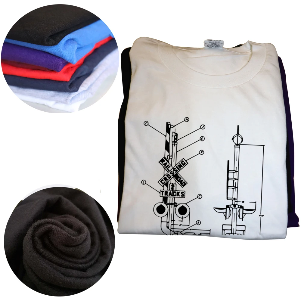 Lustiges Vintage-T-Shirt mit Patentzeichnung eines Eisenbahnübergangs, Grafik-Streetwear, Kurzarm, Geburtstagsgeschenk-T-Shirt – Detail 4