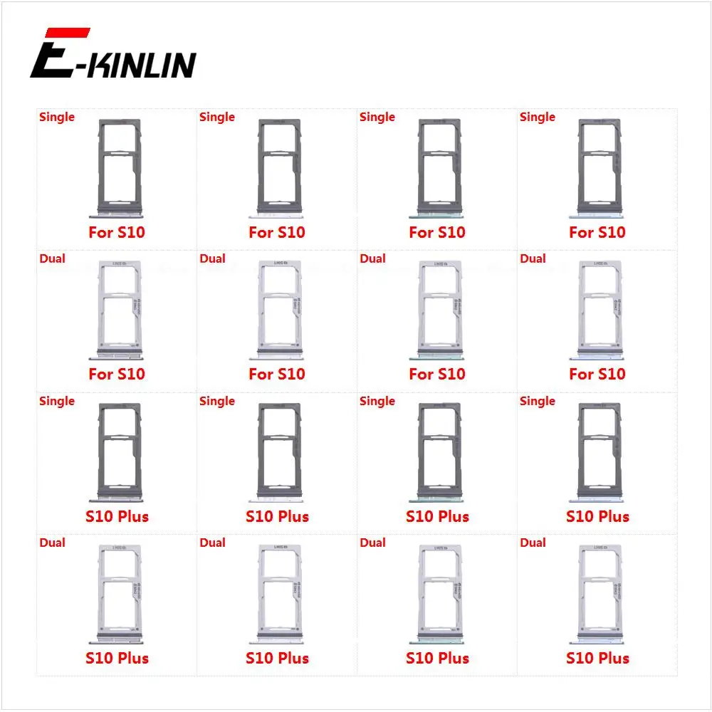 Sim Card Tray Holder Adapter Micro SD Reader Socket Connector Slot For Samsung Galaxy S10 Plus G975 G973 Repair Parts