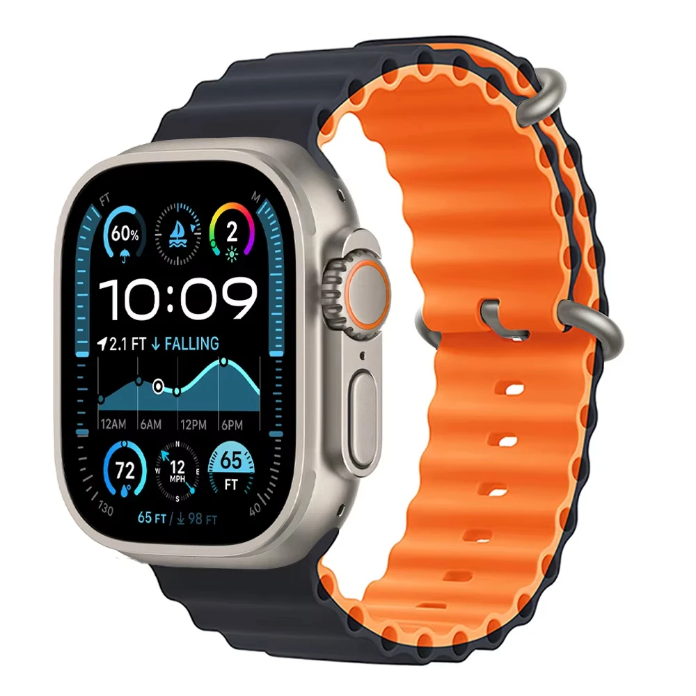 Offizielles Ocean-Armband für Apple Watch-Armbänder Ultra 3 2 49 mm 46 mm 44 mm 40 mm 41 mm 42 mm 45 mm Armband iWatch Serie 11 10 9 8 7 6 SE3