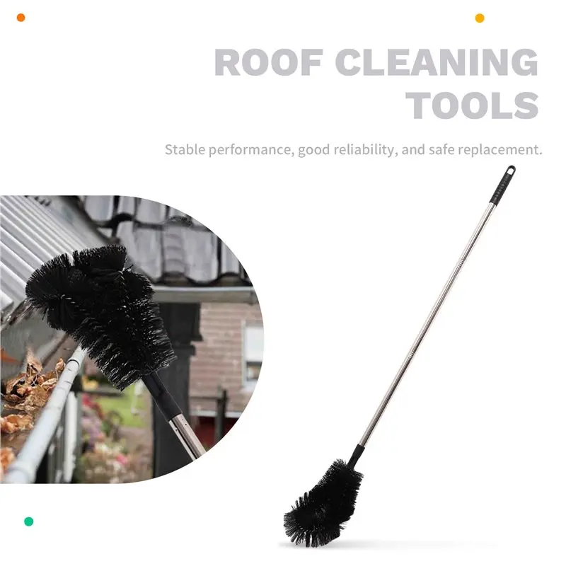 AA81-Nine-Section Splicing Rod With Grooved Brush Kit Roof Cleaning Tools Easy Remove No Climbing Required Brush Length 298Cm