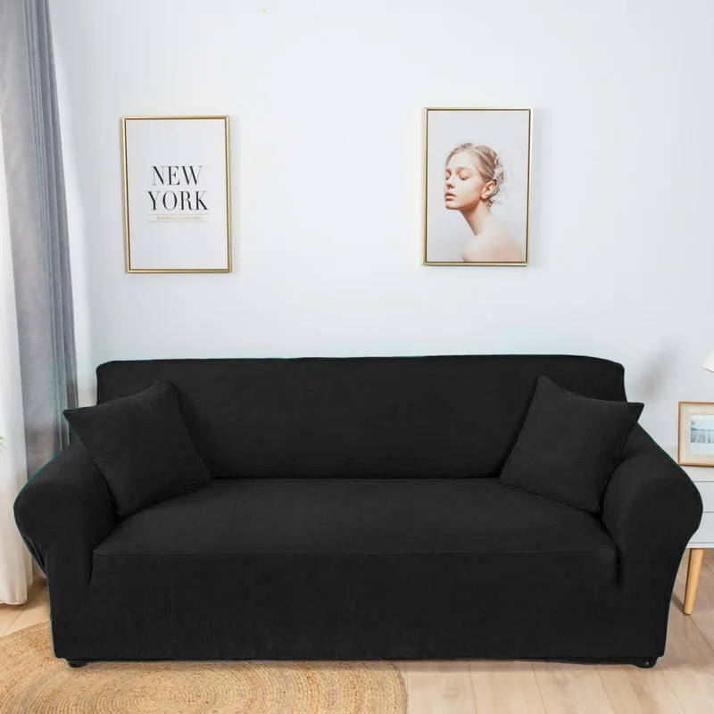 

Solid Color 1/2/3/4 Seat Sofa Covers for Living Room Elastic Cover Corner Couch Slipcovers Chair Furniture Protector
