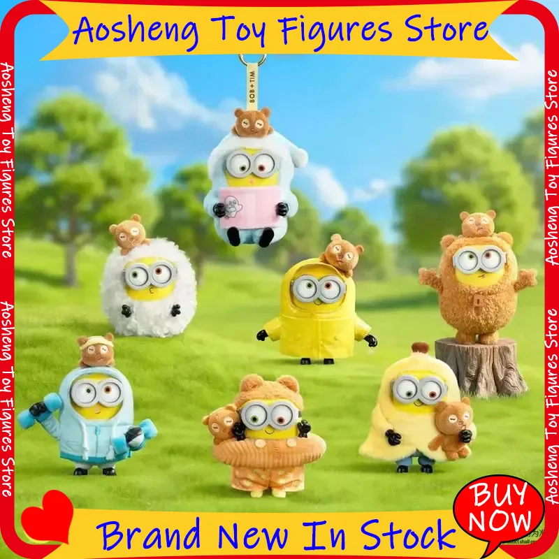 52toys Blind Box Bob e Tim, Boneco Amarelo, Brinquedo Colecionável Moderno, Pingente de Vinil e Pelúcia, Decoração para Bolsa, Presente de Aniversário para Adultos