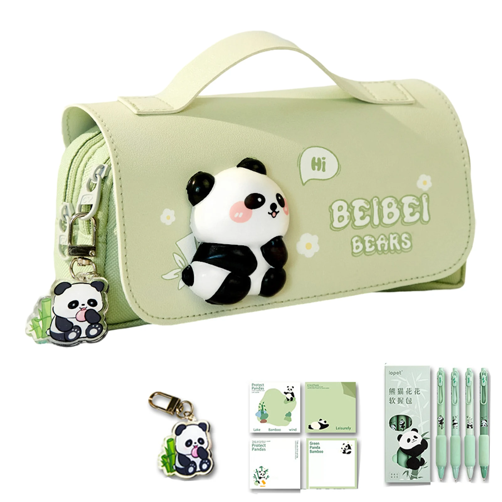 مقلمة Kawaii Capybara ذات سعة كبيرة مع وظيفة تخفيف التوتر وحقيبة أقلام لطيفة مع لعبة قابلة للضغط لقرطاسية الطلاب