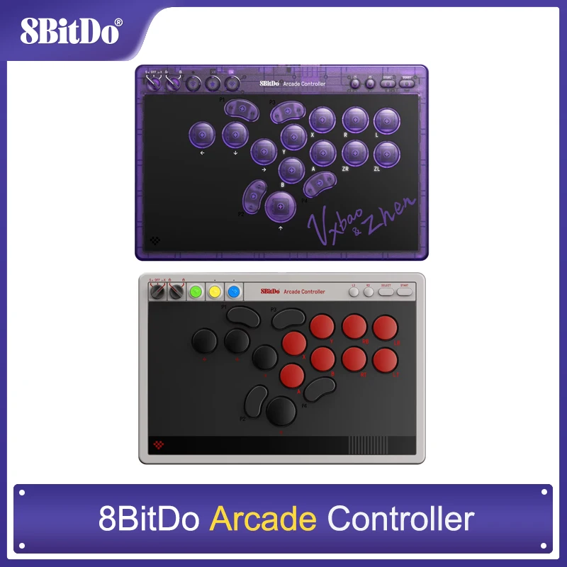 8BitDo Arcade Controller Wired, Wireless Bluetooth, 2.4G, Low-profile Mechanical Switches for Nintendo Switch / Switch 2 Windows