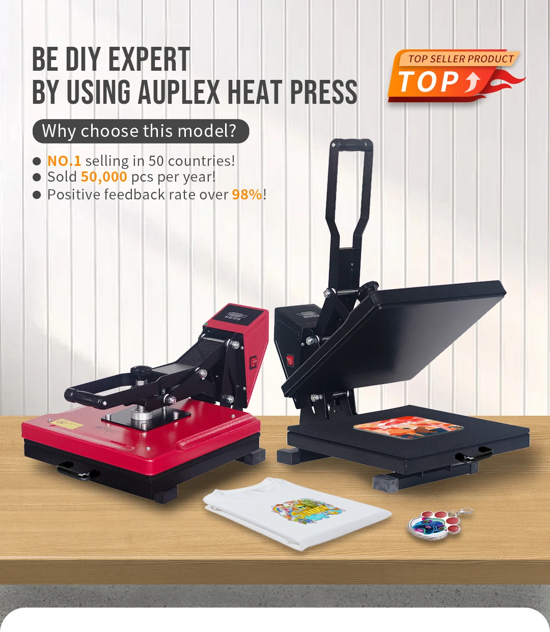High-Rated Electric Manual Heat Press Machine 98% Positive Feedback 38x38cm Sublimation Transfer Garment Press