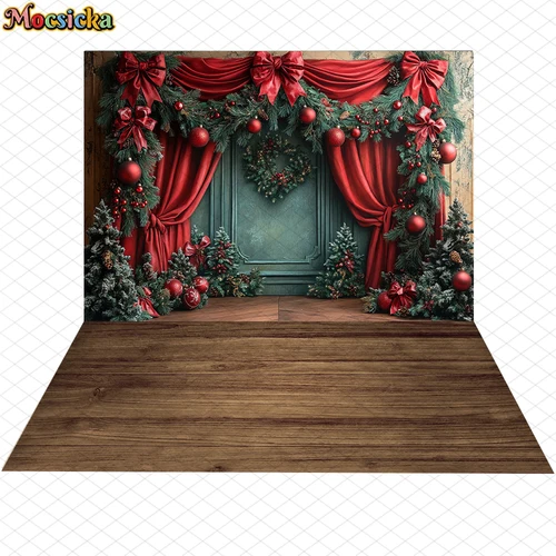 Imagen 2 del producto Fondo de fotografía de Navidad Mocsicka, pintura al óleo, decoración, Feliz Año Nuevo, foto de fiesta, telón de fondo, papel tapiz para el hogar y la sala de estar