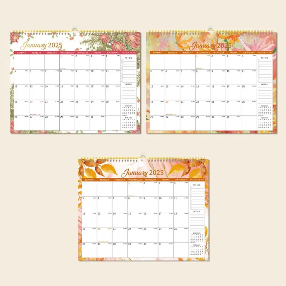 Time Tool 12 Months English Wall Calendar Creative Colorful Calendar Planner To Do List Notes Coil Calendar Student Gift