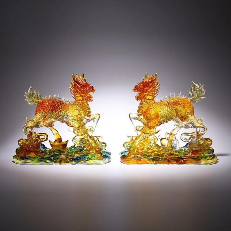 Kirin ornaments, a pair of high-end niche bedroom bedside table ornaments