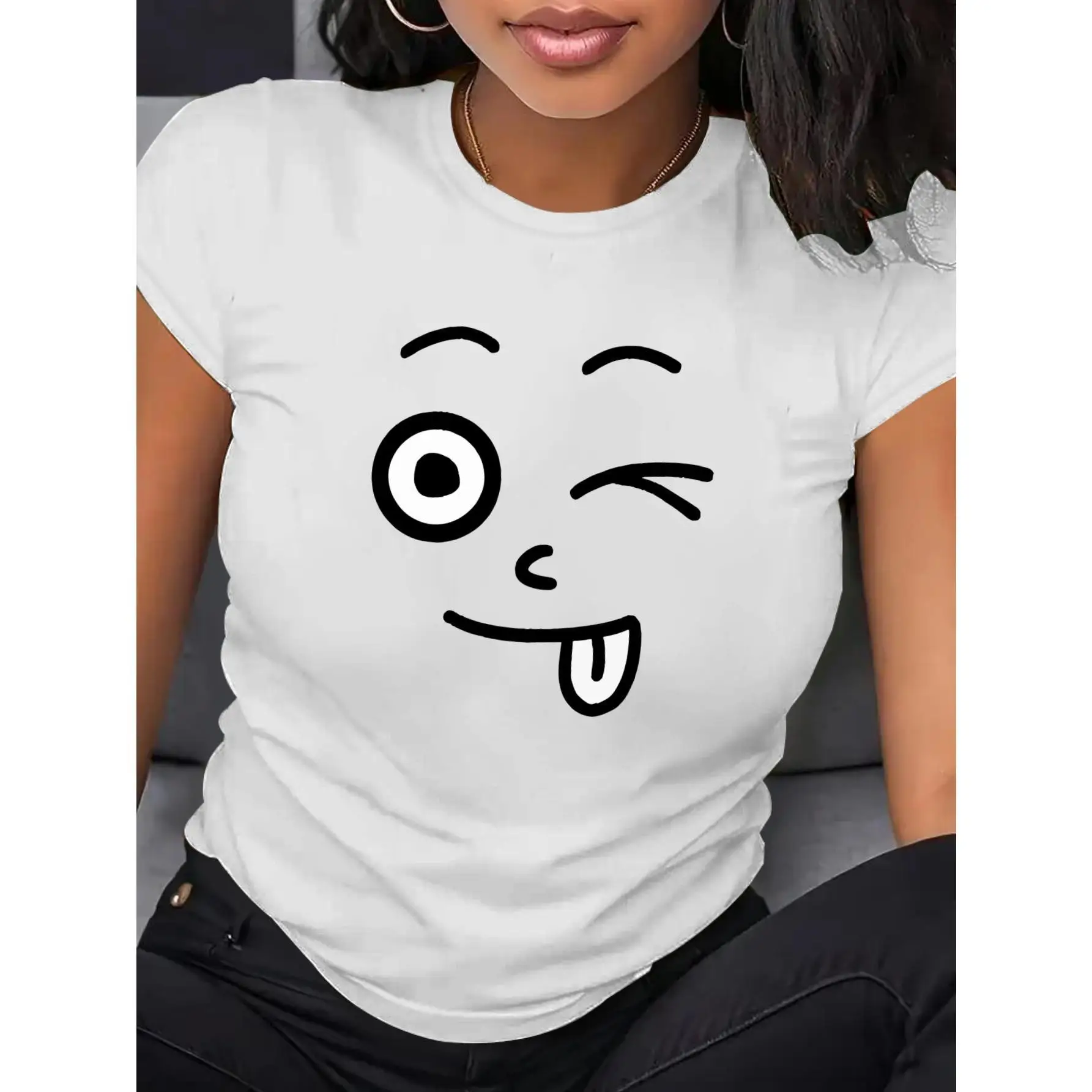 

"Funny Wink Face T-Shirt for Women | Cute Emojis Graphic Tee | Sarcastic Humor Quote Top | Minimalist Gift"