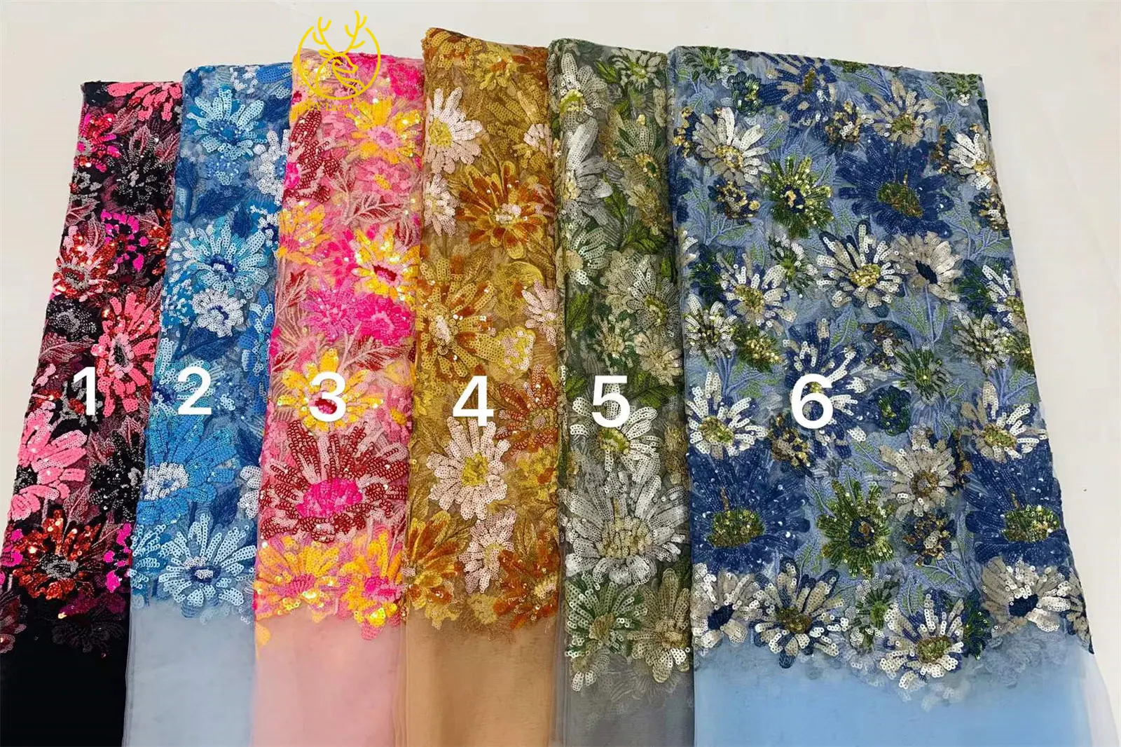 قماش دانتيل على شكل زهرة مطرزة بالترتر الفرنسي الجميل 2025 أنيق أفريقي نيجيري شبكي تول دانتيل للسيدات لفساتين الحفلات