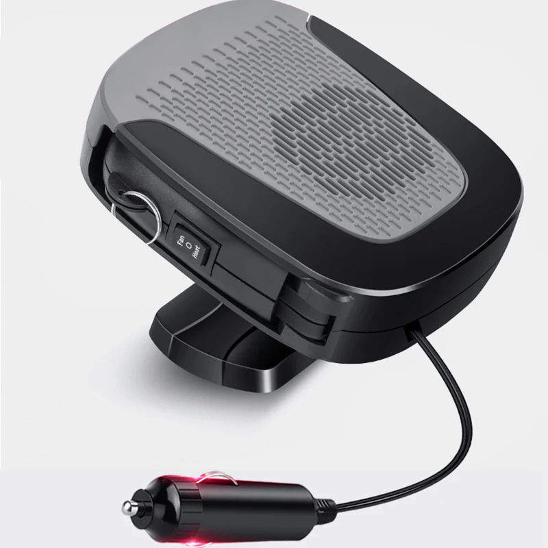 Calefacción eléctrica portátil para coches y camiones, calentador de coche 2 en 1 de 12V con ventilador de refrigeración, desempañador de escarcha, rotación de 360 grados