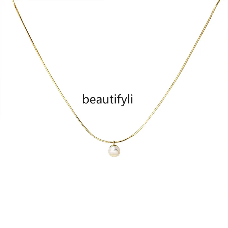 

French pearl necklace women's light luxury niche high-end clavicle chain new popular with sweater chain