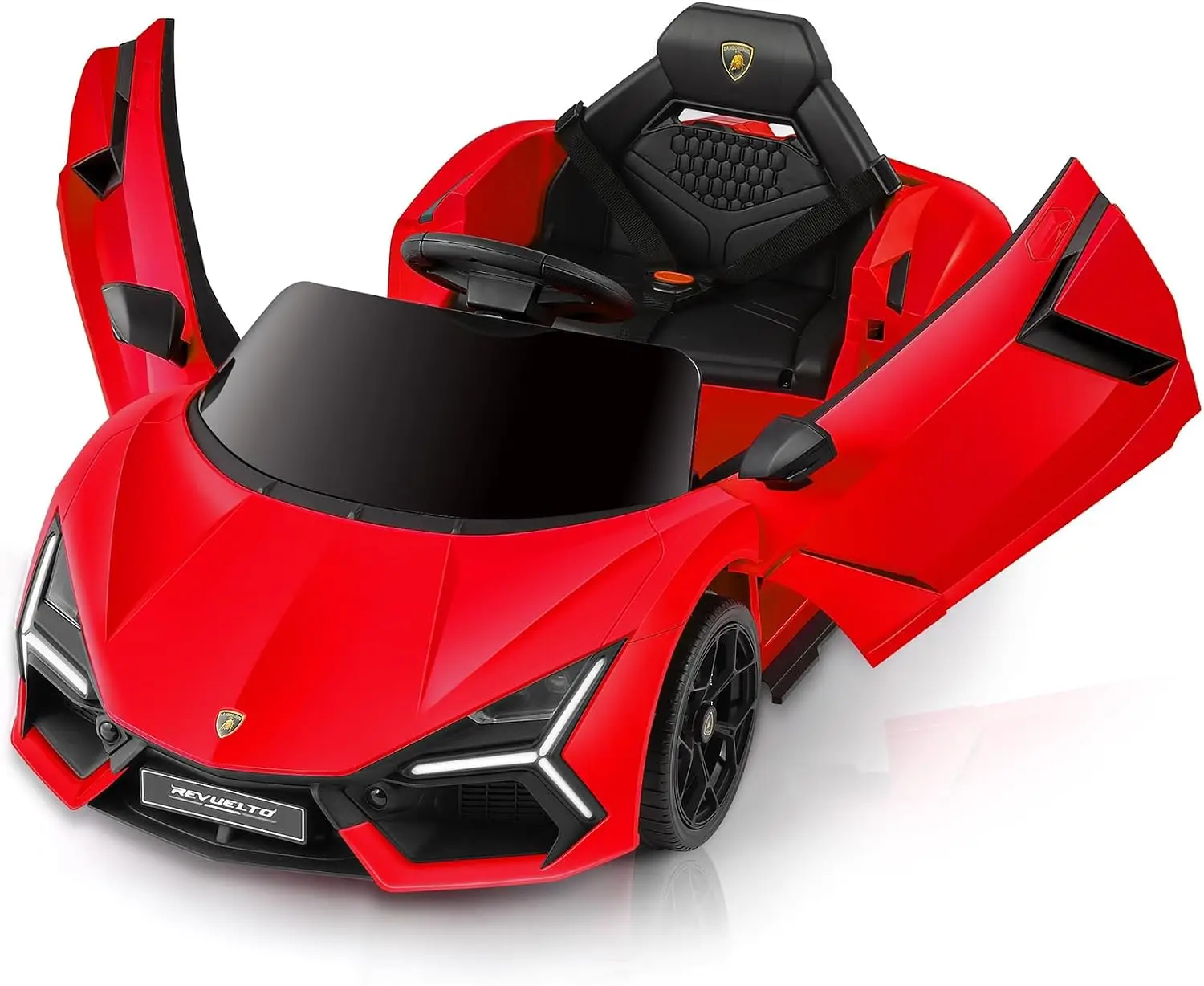 Children Sports Automobile Electric Scissor Doors Remote Control Battery Ride Toddler LED Light Bluetooth MP3 Player Wide Seat D