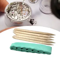 Watch Cleaning Clay Dust Dirt Grease Removal Watch Movement Cleaning Clay with 5Pcs Wooden Stick for Watch Repairing Watchmaking