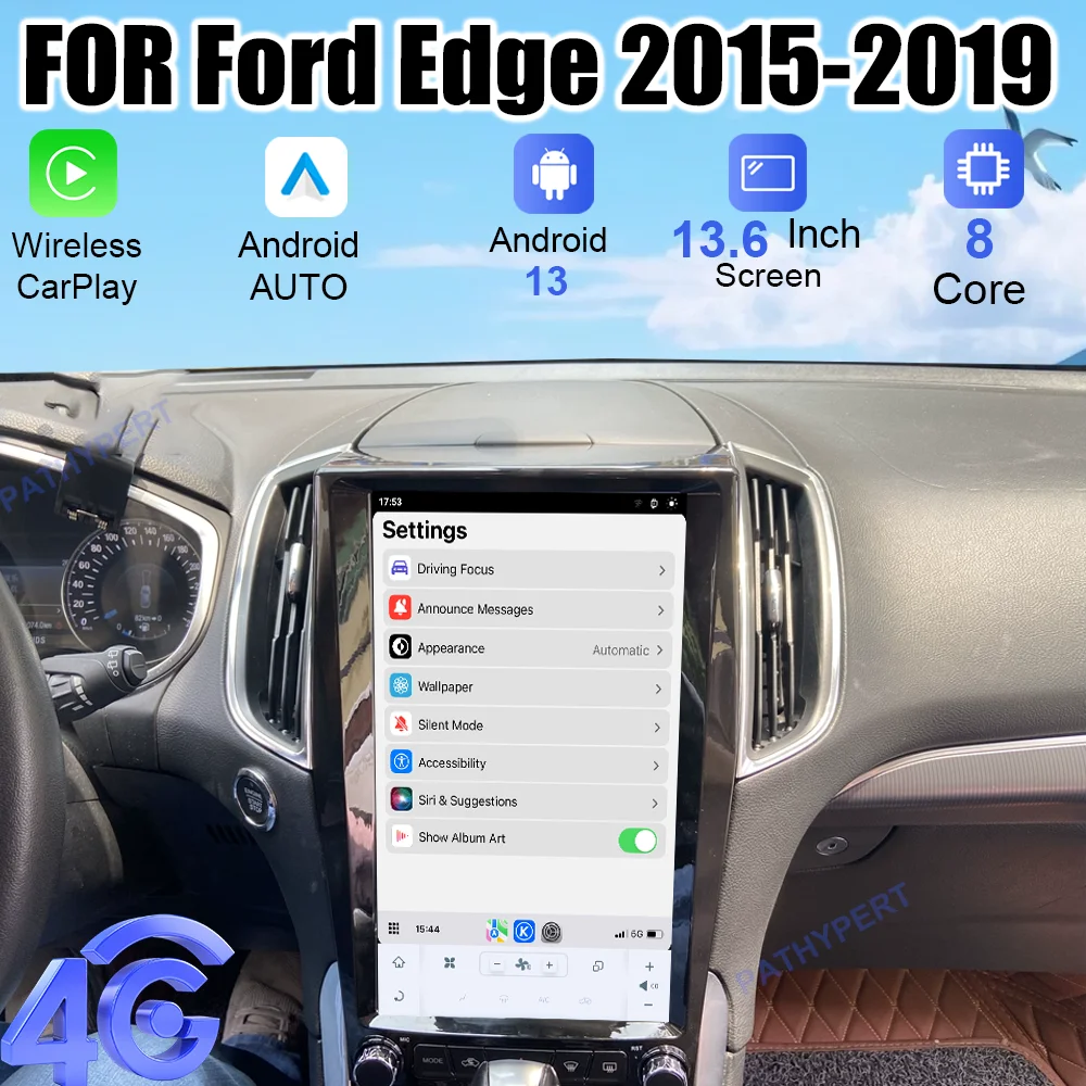 

13.6" Radio For Ford Edge 2015-2019 1080*1920 Resolution Car Multimedia Player Android Auto Carplay Screen Head Unit GPS 4G BT