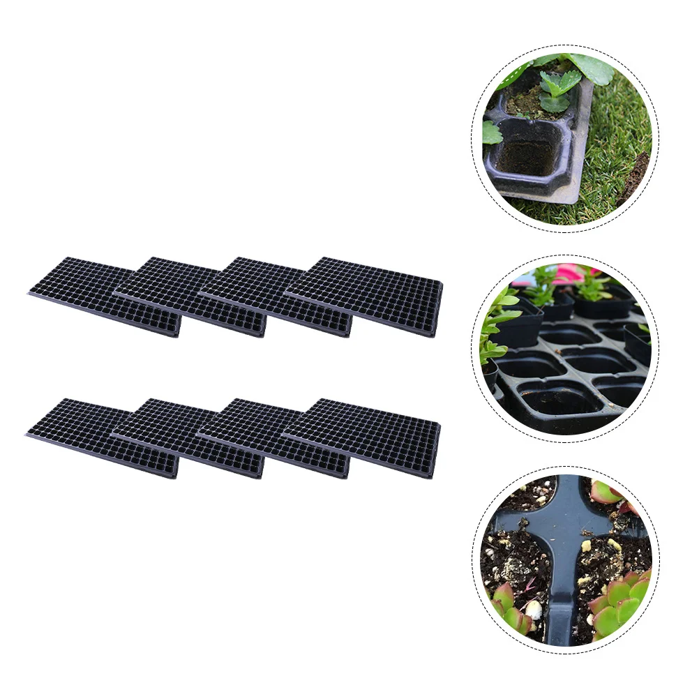 

8 Pcs 200 Hole Seedling Tray Starter Plug Plastic Vegetable Seeds Germination Planting Succulent Planters Cell Breeding