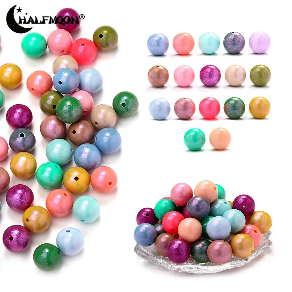 20Pcs Mix Colorful Round 15mm Silicone Beads Loose Beads For Jewelry Making DIY Keychain Bracelet Necklace Material Accessories