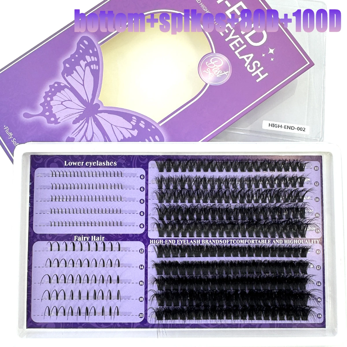 20 Reihen Falsche Wimpern Cluster Spikes & Untere Wimpern DIY Manga Cluster Wimpernverlängerungen Wasserdichte Einzelwimpern Cluster