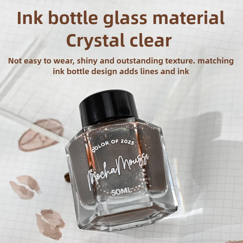 Ostrich 50/15ml 2025 Color Mocha Mousse Coffee Fountain Pen Ink Stationery School Office Supplies For JINHAO HONGDIAN MAJOHN - Image 4